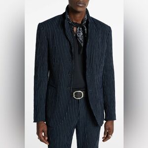 John Varvatos Collection Murray Blue Pinstripe Jacket EU 58 USA 48